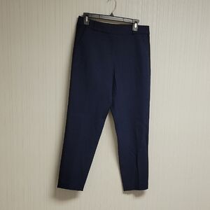 Kate Spade Navy & Black Wool Tuxedo Pants Sz 4. Business Office Ankle